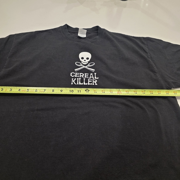 Vintage Cereal Killer Skull Graphic Tee XL Delta Tag Black Funny Shirt - Picture 6 of 7